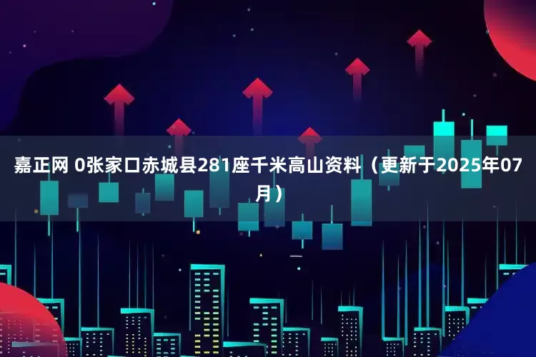 嘉正网 0张家口赤城县281座千米高山资料（更新于2025年07月）